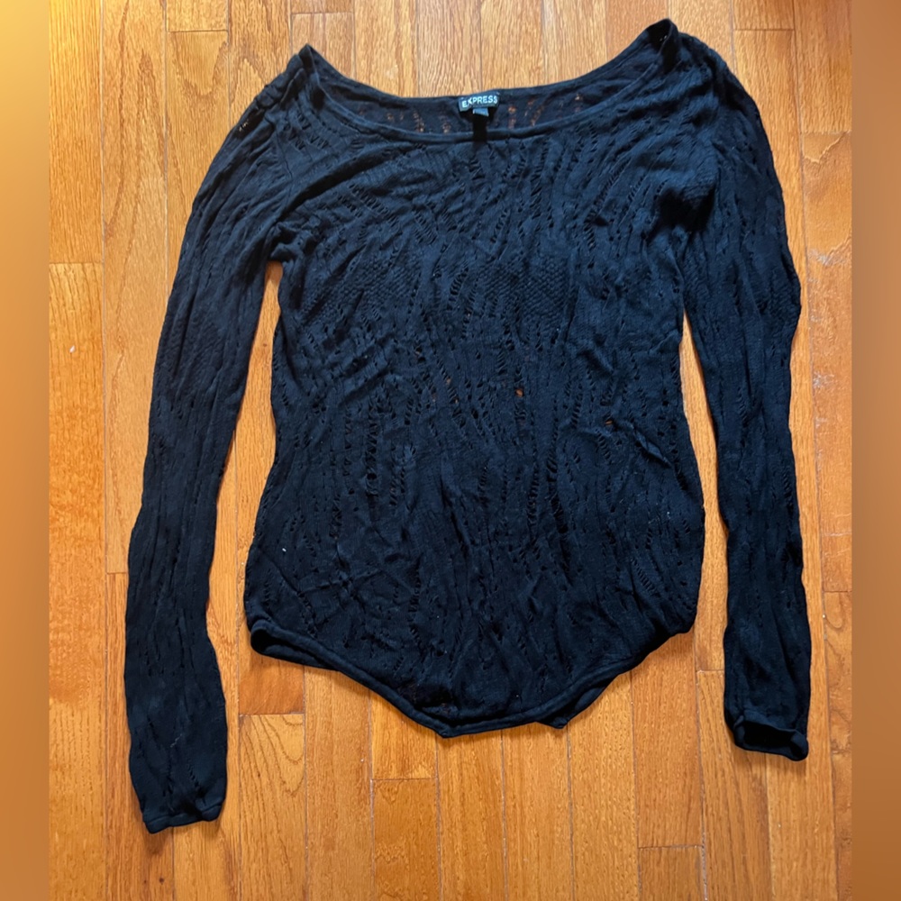 Express textured mesh sweater